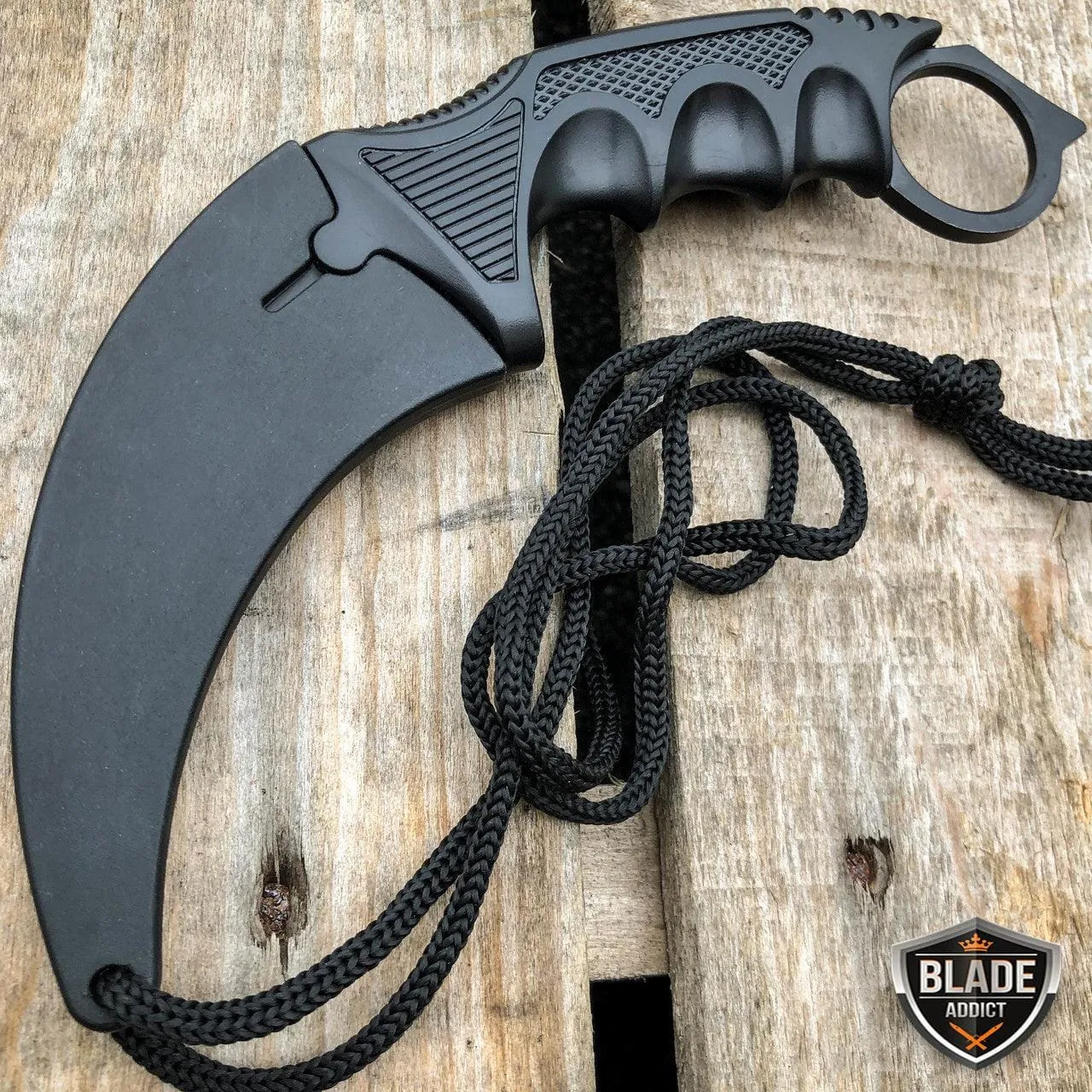 7.5" CSGO Karambit Combat Knife Fixed Blade Hawkbill Neck Doppler NEW