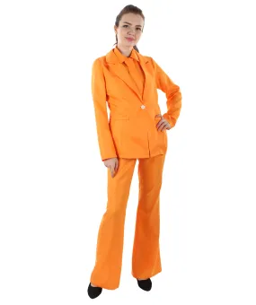 Adult Women's EXCLUSIVE! Deluxe  Singer Party Suit Costume | Orange Cosplay Costume