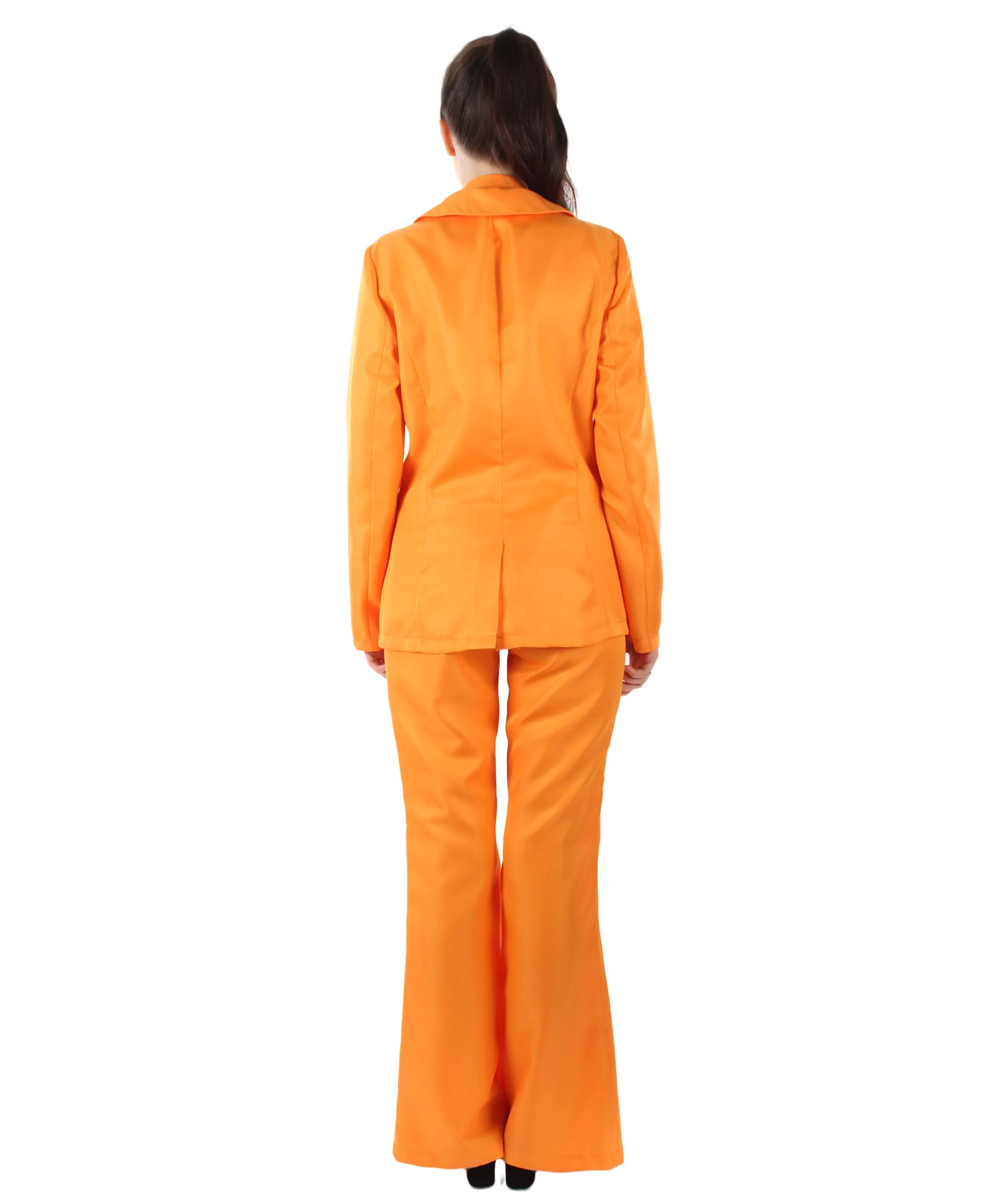 Adult Women's EXCLUSIVE! Deluxe  Singer Party Suit Costume | Orange Cosplay Costume
