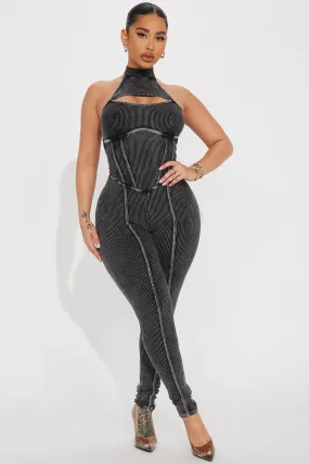 Beryl Mineral Wash Jumpsuit - Grey