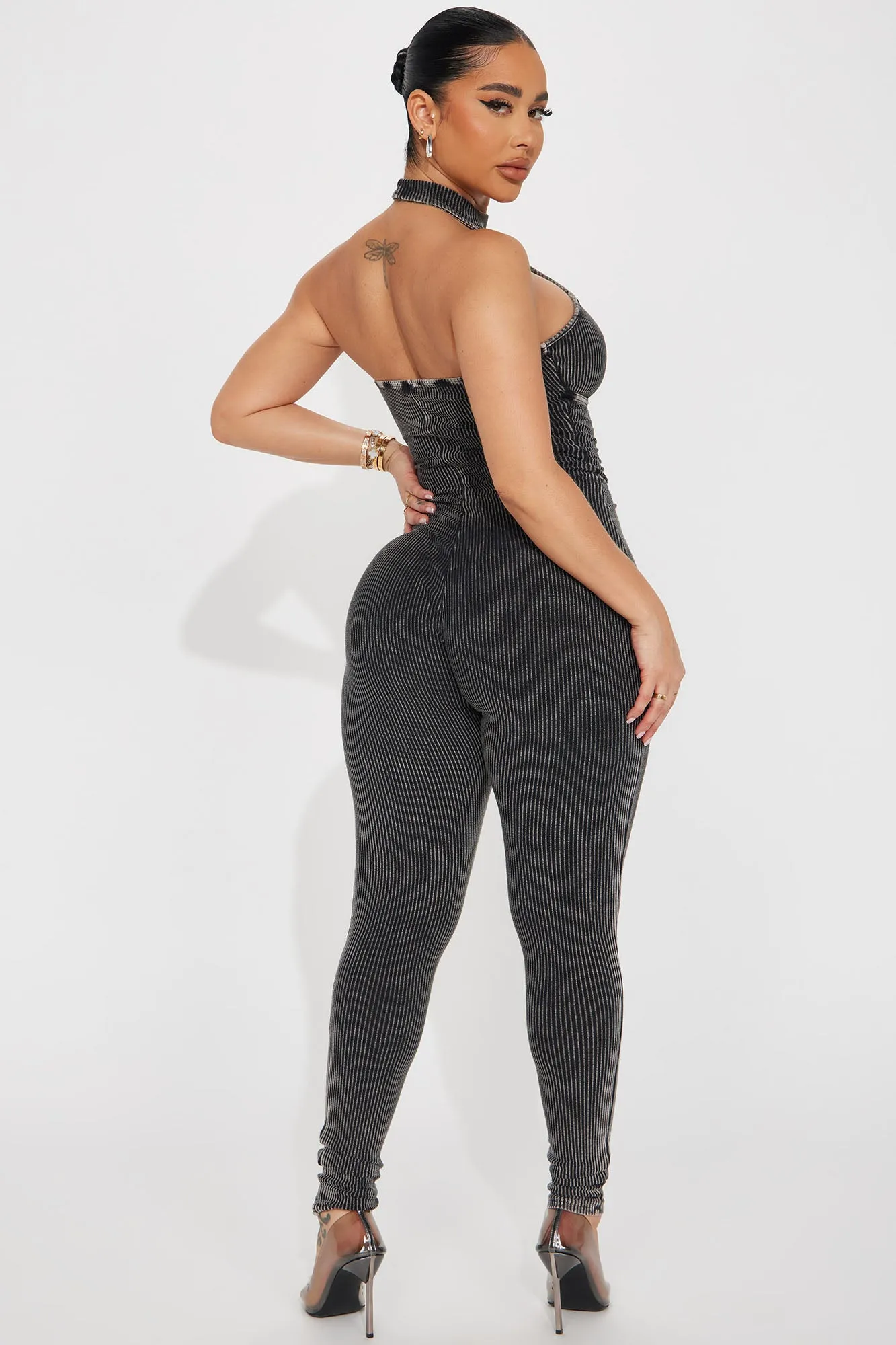 Beryl Mineral Wash Jumpsuit - Grey