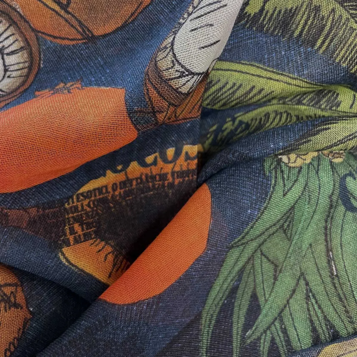 Blue exotic fruit scarf 90