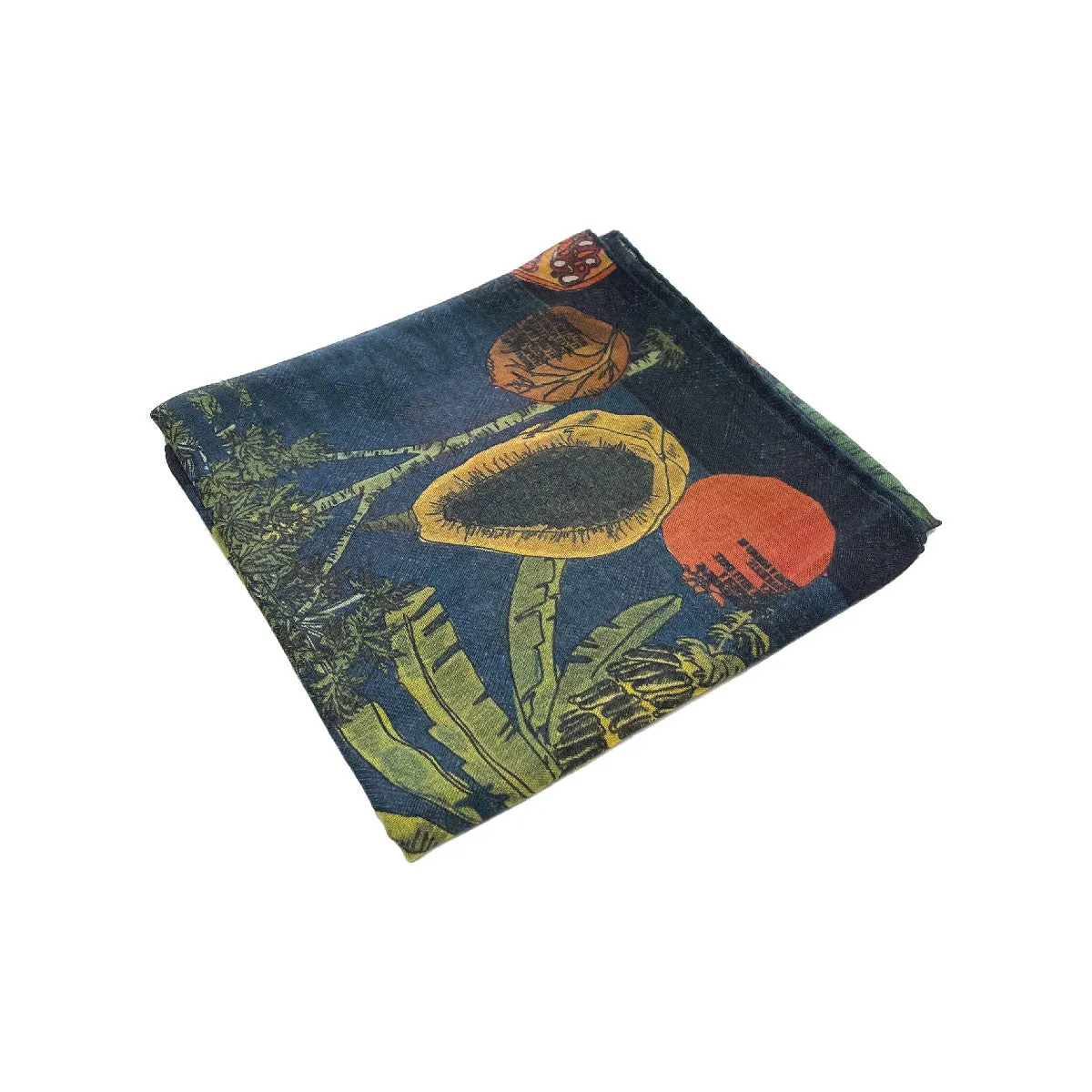 Blue exotic fruit scarf 90