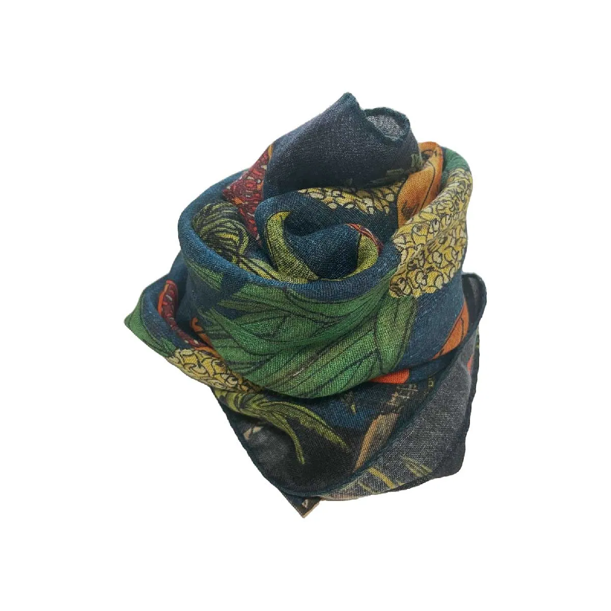 Blue exotic fruit scarf 90