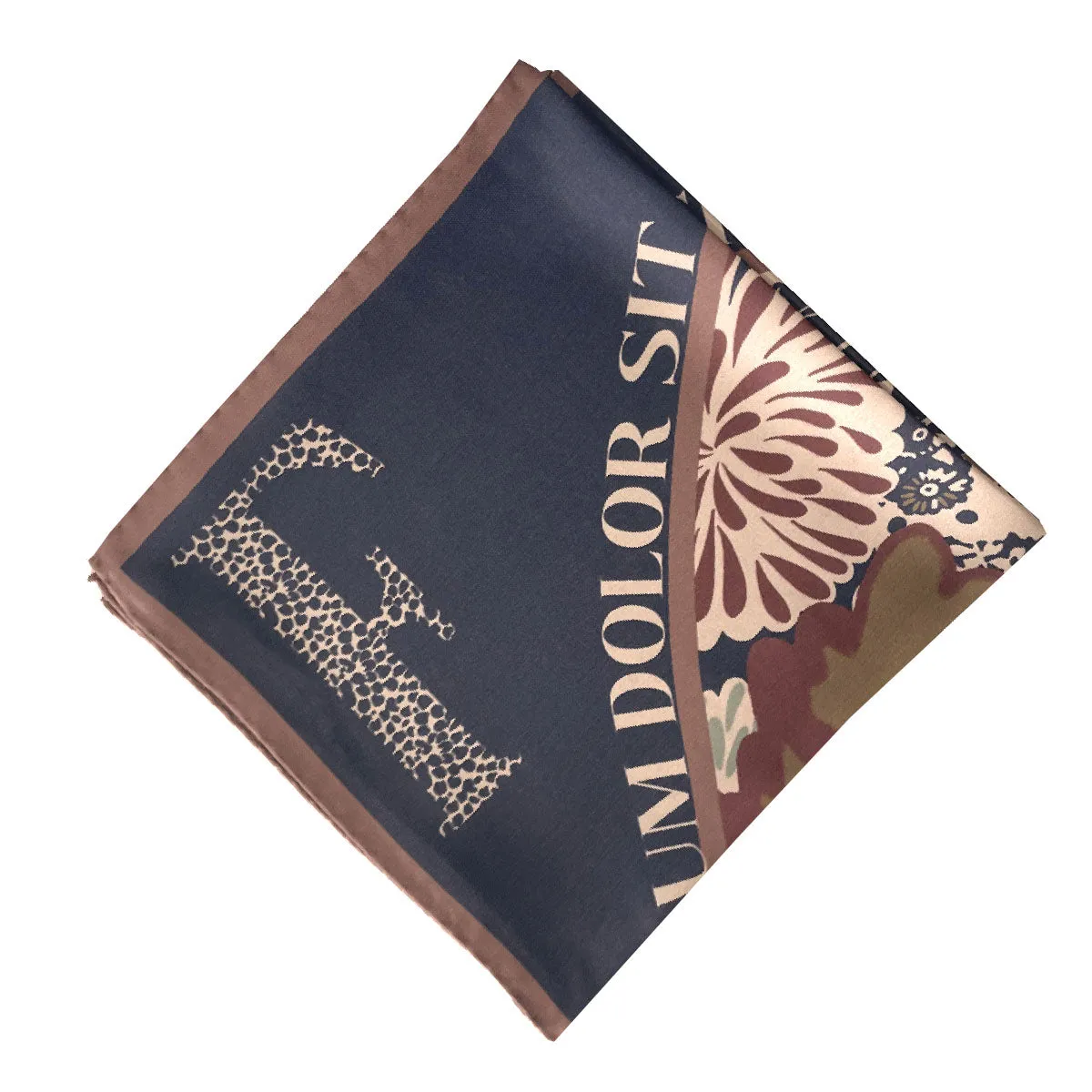 Blue grafic floral design scarf 90