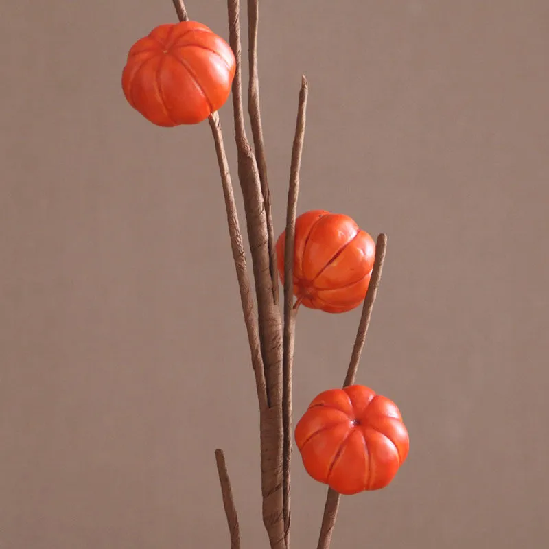 Bulk 10pcs 27.5" Pumpkin Branches Bouquet Fall Decor for Home Thanksgiving Wholesale