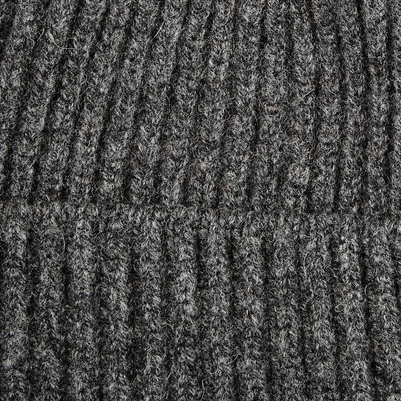Cliff Grey Geelong Lambswool Ribbed Beanie