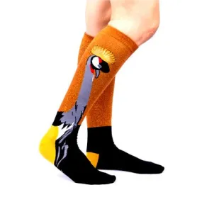 Crowned Crane Knee High Socks