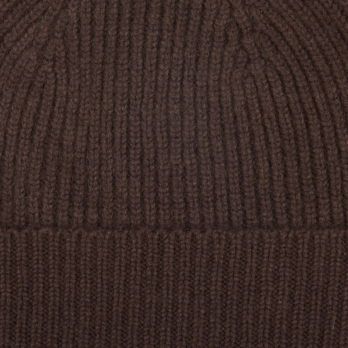 Ebony Brown Cashmere Fine Ribbed Beanie