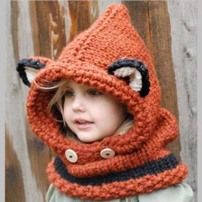 Girls Winter Scarf-Hat Handmade