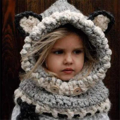Girls Winter Scarf-Hat Handmade