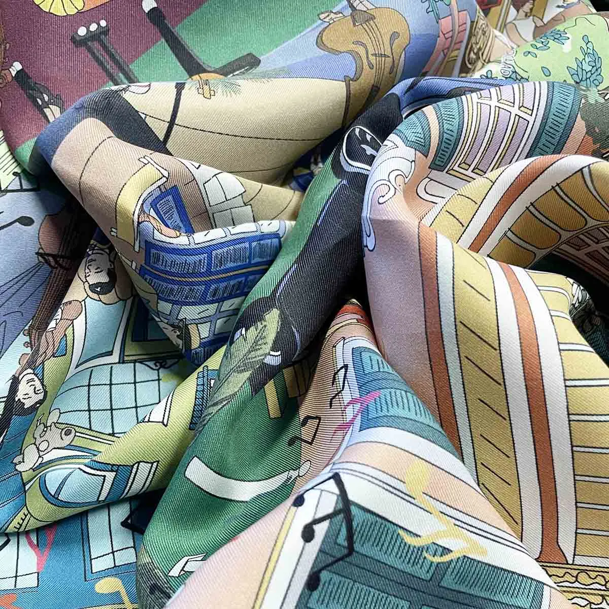 Jazz Music silk scarf 90