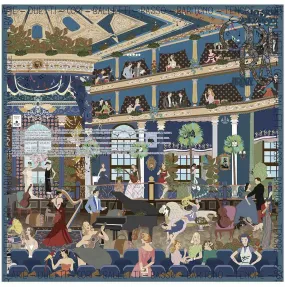 Liric Music Blue silk scarf 90