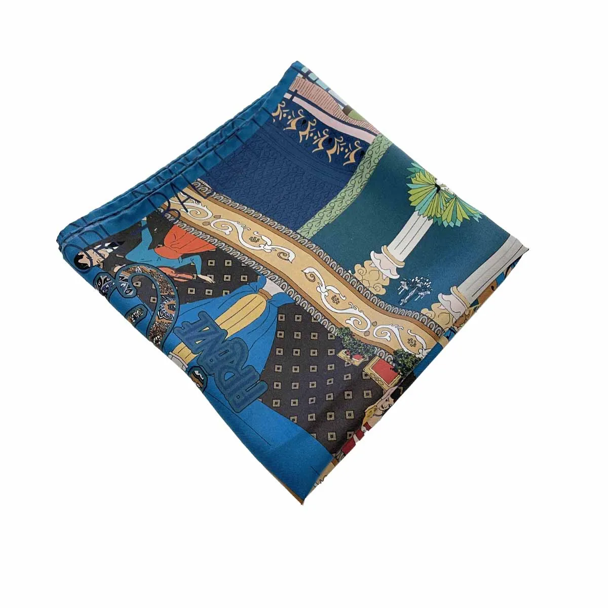 Liric Music Blue silk scarf 90