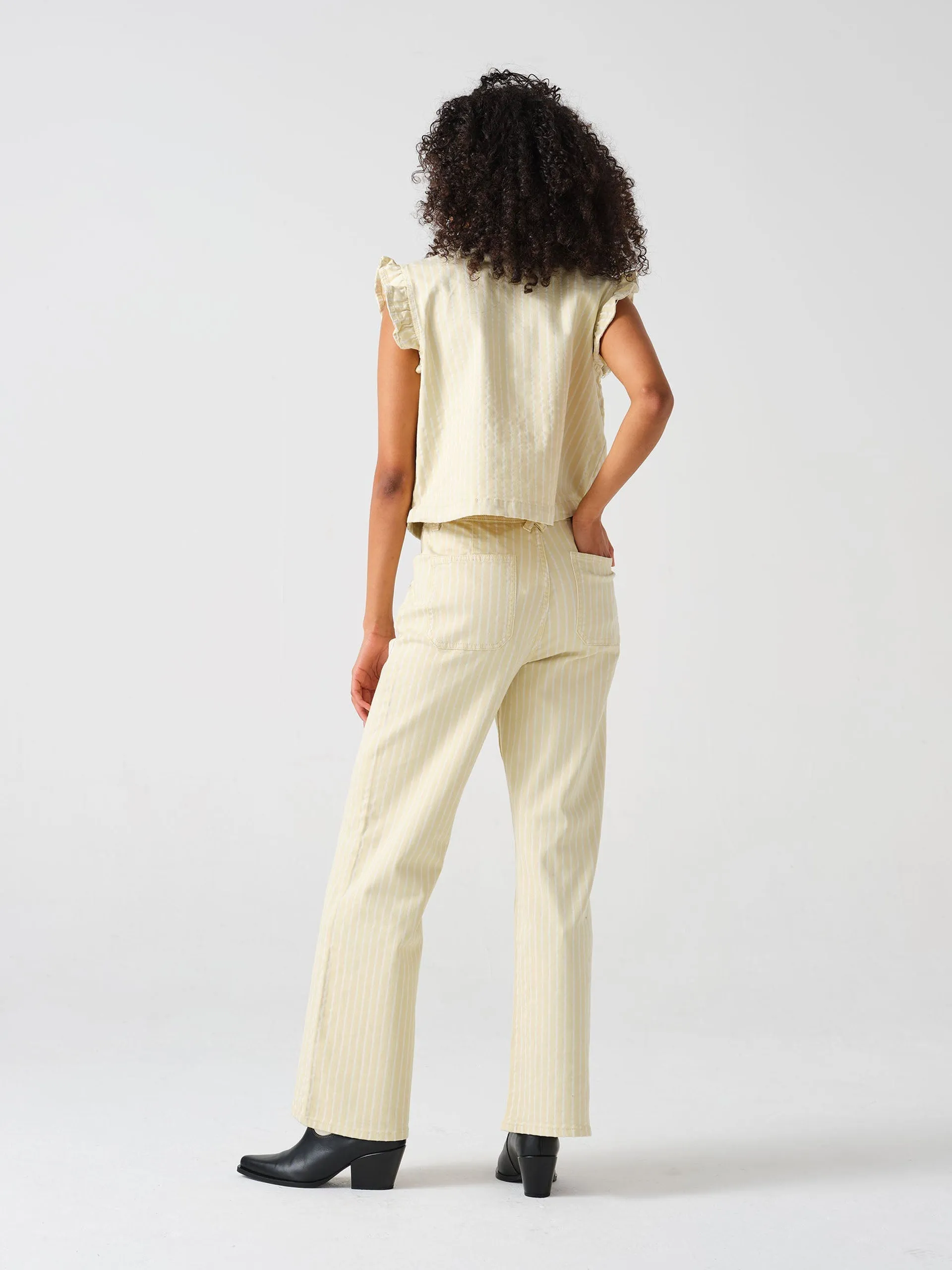 Mabel jean in buttermilk wide stripe