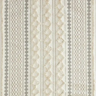 New - 72"x72" Imani Chenille Striped Cotton Printed Shower Curtain Ivory - Ink Ivy