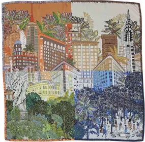 New York Multicolor silk scarf 90