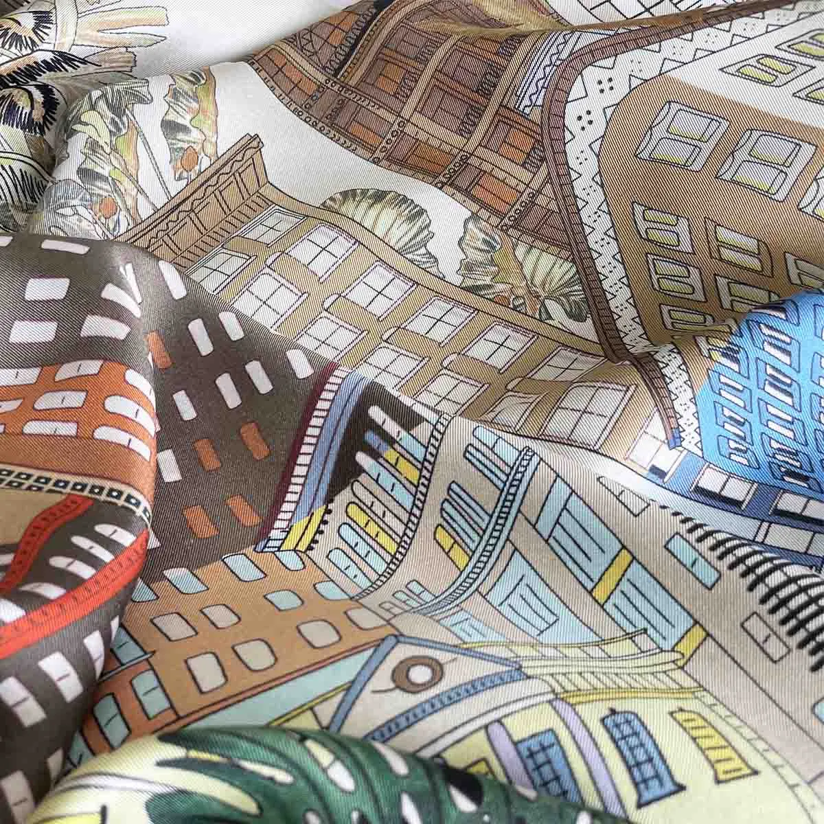 New York Multicolor silk scarf 90