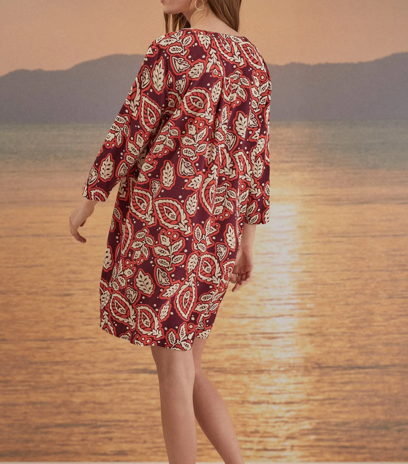 Printed Beach Camisole Maroon
