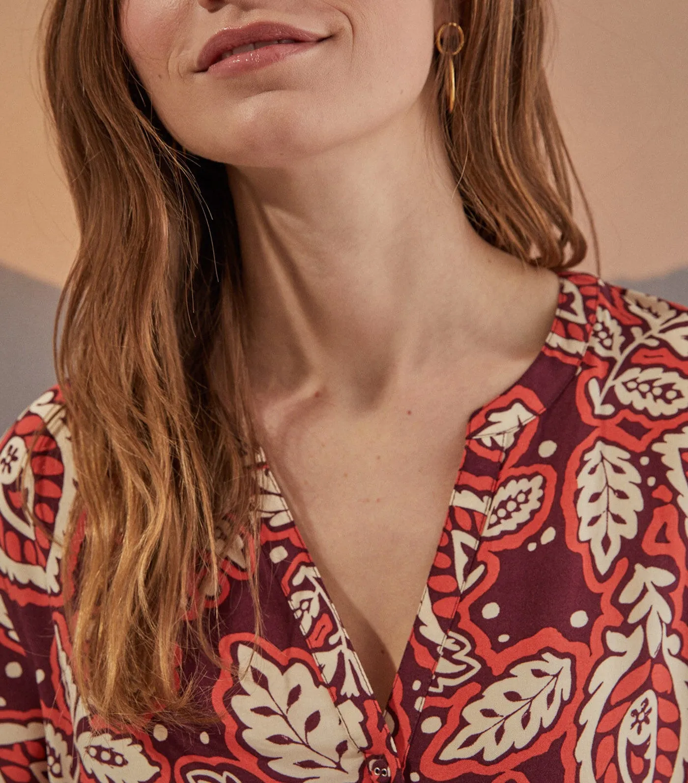 Printed Beach Camisole Maroon