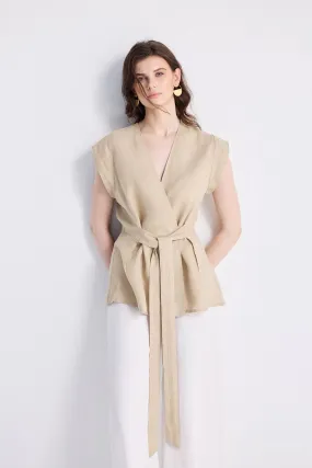 Reistor Power Moves Short Sleeve Top in Neutral Beige | NEW COLLECTION
