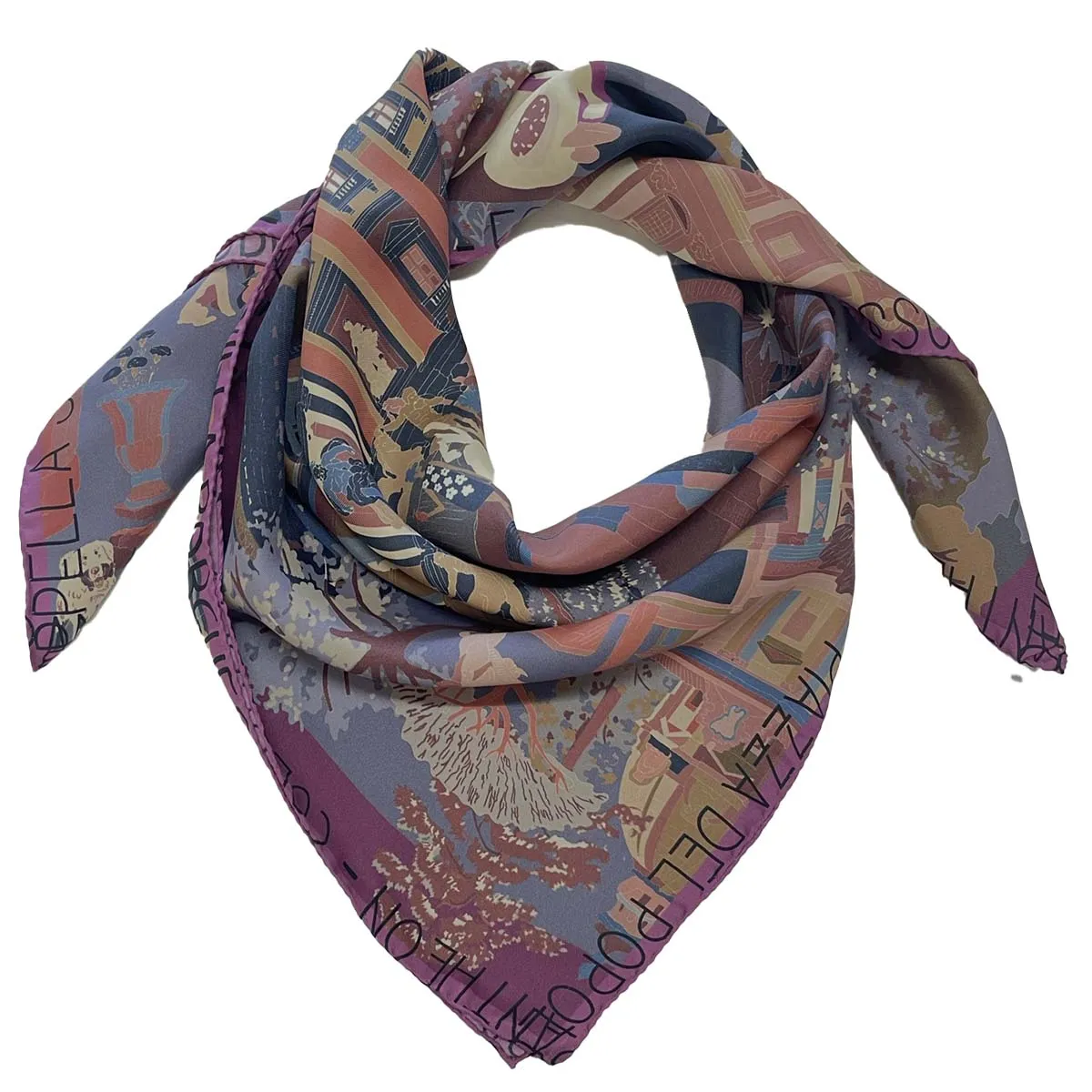 Rome Pink silk scarf 90