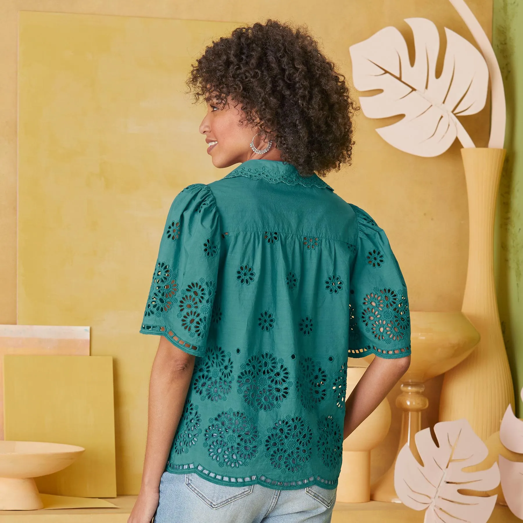 Rosalie Eyelet Top, Petite