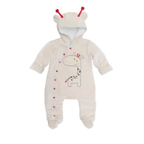 Velor jumpsuit 1-9 months giraffe